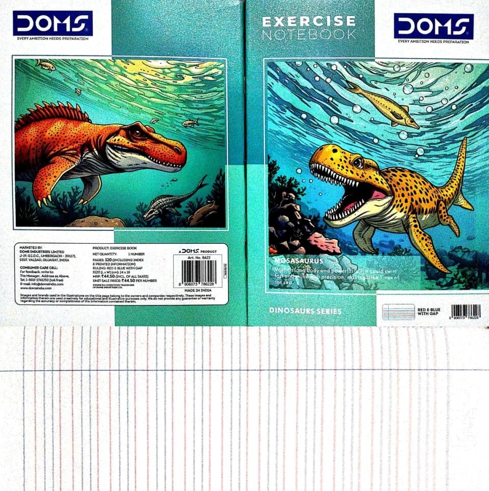 DOMS Exercise Notebook – 24×18 cm | Four-Line Ruled for English Writing